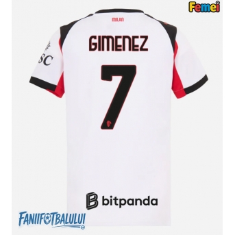 AC Milan Santiago Gimenez #7 Tricou Fotbal Replică 2025-26 Femei Deplasare